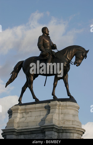 Statue de Robert E. Lee à Richmond en Virginie Banque D'Images