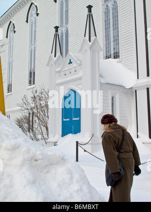 Fredericton Nouveau-Brunswick Canada hiver après grande tempête de neige à la fin de décembre Banque D'Images