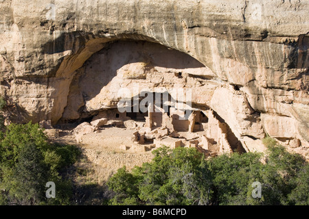 Temple du feu, le Parc National de Mesa Verde dans le Colorado, USA Banque D'Images