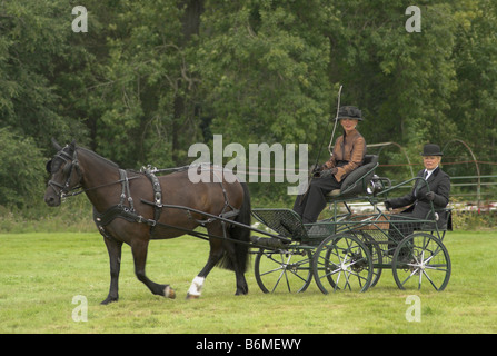 Un concurrent à un essai de conduite à cheval - Borde Hill, West Sussex. Banque D'Images