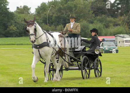 Un concurrent à un essai de conduite à cheval - Borde Hill, West Sussex. Banque D'Images