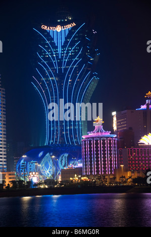 Grand Lisboa casino à Macao Chine bâtiment Banque D'Images