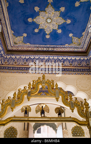 Les intérieurs de un fort, Jhanki Mahal, Fort Mehrangarh, Jodhpur, Rajasthan, India Banque D'Images