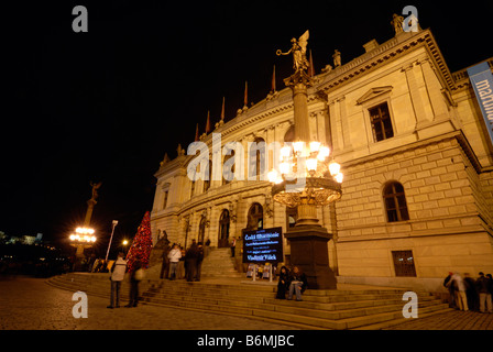 La salle de concert Rudolfinum Prague République tchèque 2008 hiver noël Banque D'Images