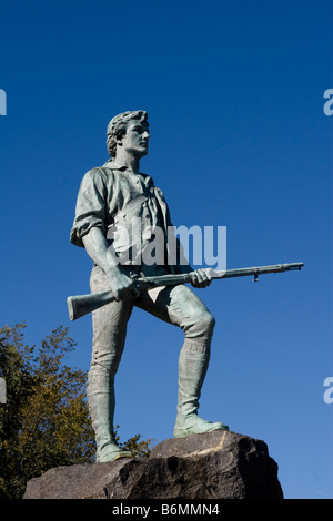 Statue Minuteman de Battle Green Lexington MA Massachusetts New England USA United States of America Banque D'Images