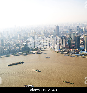 Pont sur le Huangpu sur la rivière Huangpu Shanghai Banque D'Images