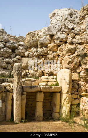 Partie de la temples de Ggantija, Xaghra, GOZO, Malte Banque D'Images