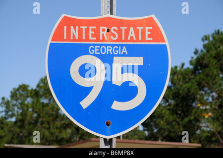 Interstate highway 95 signe en bordure de Géorgie AUX ETATS UNIS Banque D'Images