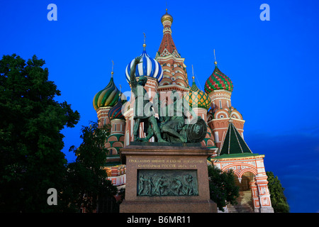 La Cathédrale de Saint Basil à la place Rouge à Moscou, Russie Banque D'Images