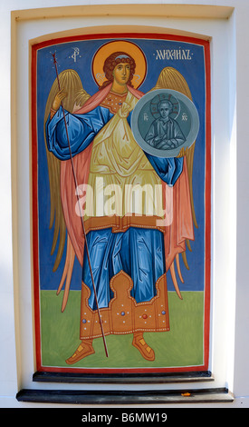 L'Archange Gabriel, fresque moderne, l'Eglise orthodoxe russe, dans la région de Moscou, Russie Banque D'Images