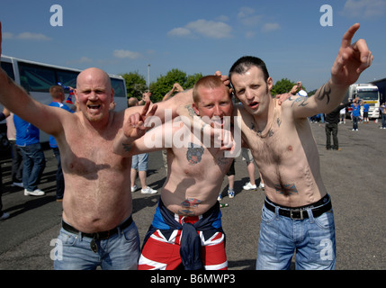 Fans des Glasgow Rangers se rassembler dans une région avant la finale de la coupe UEFA 2008 contre Zenit St Petersburg Banque D'Images