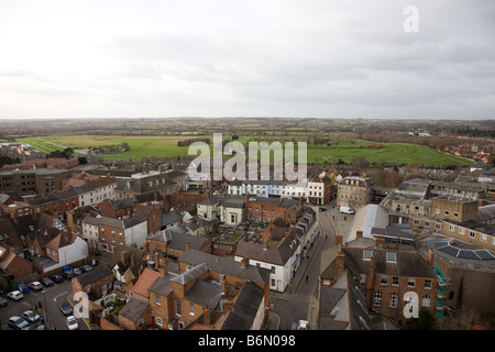 Vue aérienne de l'hippodrome de Warwick, Warwickshire, Angleterre, Royaume-Uni Banque D'Images