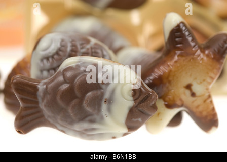 De délicieux fruits de mer de chocolats belges Banque D'Images