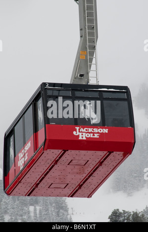 Aerial Tram Jackson Hole Mountain, rendez-vous à Jackson Hole Mountain Resort, Jackson, Wyoming. Banque D'Images