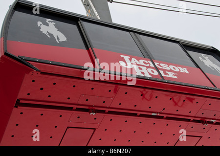 Aerial Tram Jackson Hole Mountain, rendez-vous à Jackson Hole Mountain Resort, Jackson, Wyoming. Banque D'Images