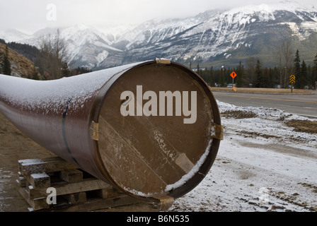 La construction de la pipeline Trans-Mountain Banque D'Images