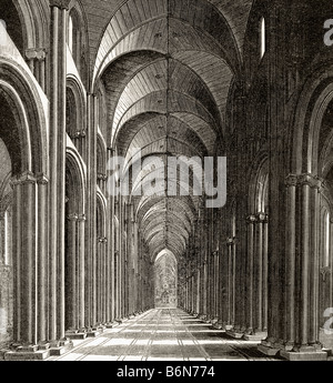 Intérieur de la Nave of Old St Paul's, Londres, Angleterre. Banque D'Images