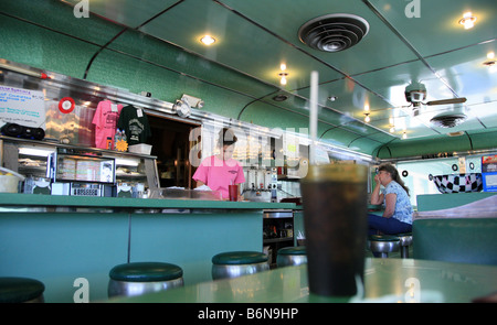 Un coup de feu dans un vintage 50's New Jersey à manger. Banque D'Images