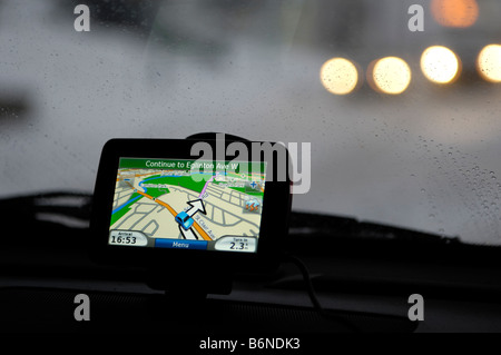 GPS dans une voiture Banque D'Images