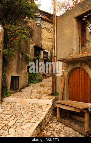 Ruelles de Forza d'Agro en Sicile orientale Italie Banque D'Images