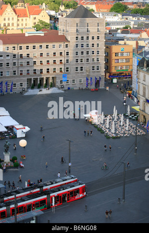 La place de marché à Halle, en Saxe-Anhalt, Allemagne ; Marktplatz à Halle (Saale), Sachsen-Anhalt Banque D'Images