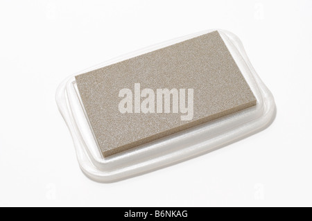 Tampon encreur timbre en caoutchouc d'argent Banque D'Images