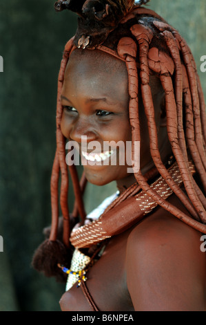 Opuwo fille himba namibie Banque D'Images