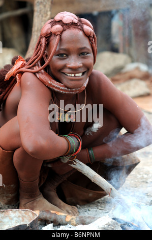 Femme himba namibie opuwo Banque D'Images