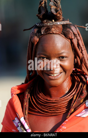 Opuwo fille himba namibie Banque D'Images