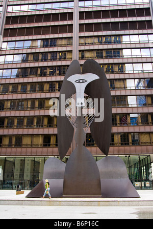 Chicago, IL : Picasso Sculpture downtown de Daley Plaza Banque D'Images