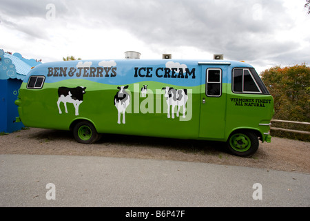 Le Ben et Jerry s à la Cowmobile Ben et Jerry s siège à South Burlington Vermont 5 Octobre 2008 Banque D'Images