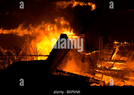 Immeuble en feu, Cork, Irlande Banque D'Images