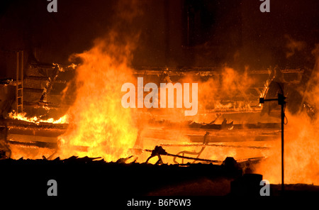 Immeuble en feu, Cork, Irlande Banque D'Images