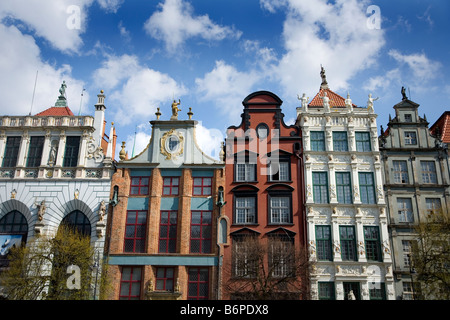 Pologne Gdańsk Trójmiasto Polska Europe Centrale Europe de l'architecture des bâtiments bien occidentale de la rivière Vistule Long Market Tricity Banque D'Images