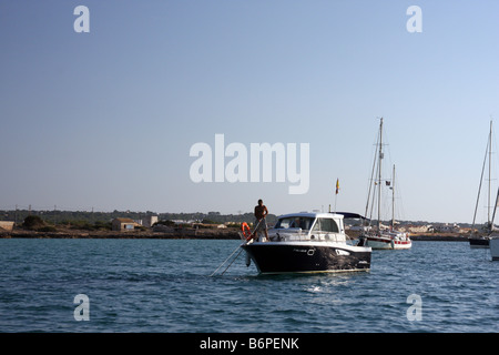 Ancre l'homme à Formentera, Espagne Banque D'Images