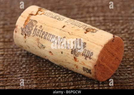 Chateauneuf du Pape vin bouchon en liège Banque D'Images