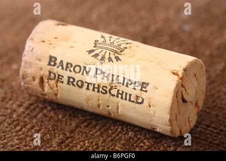 Baron Philippe de Rothschild vin bouchon en liège Banque D'Images