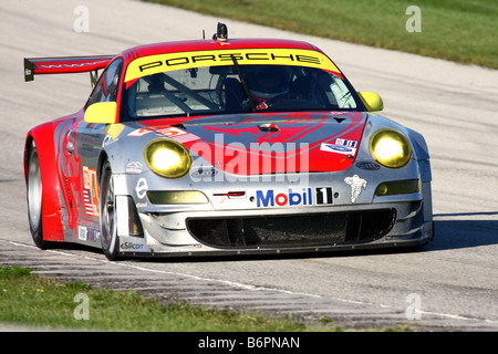 ALMS Porsche Voiture de course Road America 2008 Banque D'Images