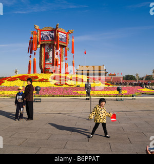 La Cité Interdite et la place Tiananmen gate Banque D'Images