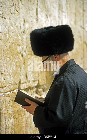 La lecture de la Torah à juif Mur Occidental, Israël, Jérusalem Banque D'Images