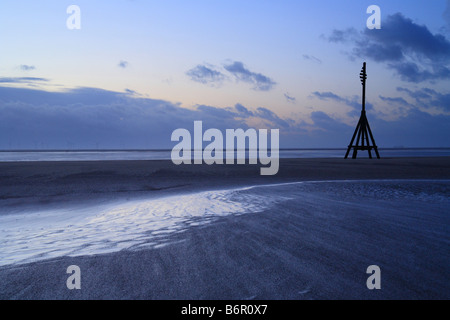 Windswept Beach à Formby Liverpool, Angleterre Royaume-uni. Banque D'Images