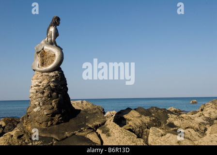 Statue de la Sirène, plage de Ngapali près de Thandwe Myanmar Birmanie Sud Rakhaing province de l'État HOMER SYKES Banque D'Images