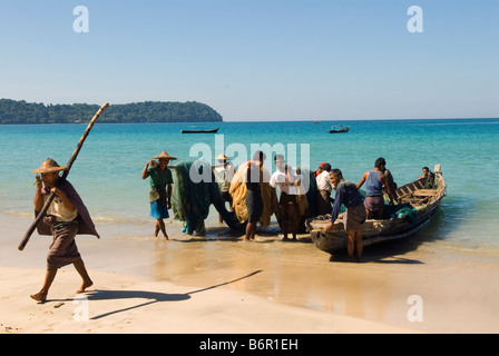 La plage de Ngapali Myanmar Birmanie 2008 Ngapali beach près de pêcheurs du sud de l'Thandwe Rakhaing Etat province Banque D'Images