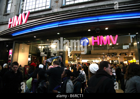 En magasin HMV Oxford Street, Londres Banque D'Images