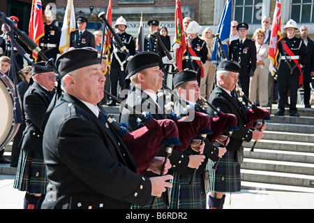 Pompiers à Pipers Mémorial National du souvenir Londres Banque D'Images