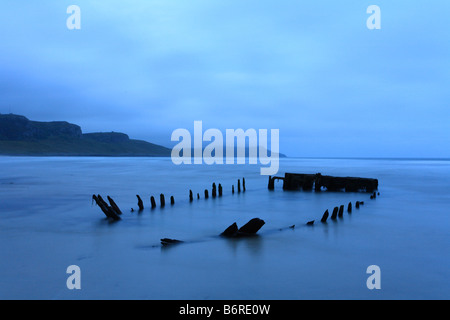 En partie submergé, le navire gerbe 'Machir Bay' Kilchoman, 'Isle of Islay' Inner Hebrides, Écosse Banque D'Images