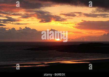 'Sunset Machir Bay', l'île d'Islay, Ecosse Banque D'Images