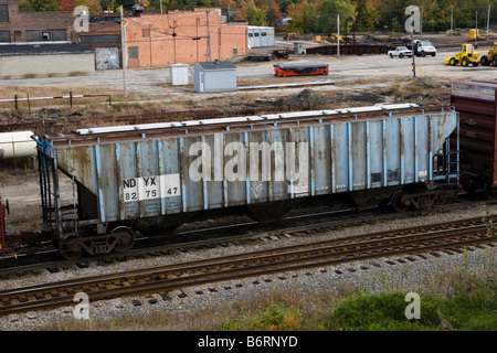 En marche des wagons-trémies dans Rigby Le triage South Portland ME Maine USA Banque D'Images