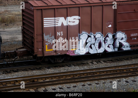 La Norfolk Southern boxcar être commuté en Rigby Yard Rail South Portland ME Maine USA Banque D'Images