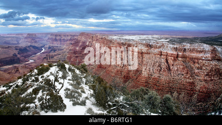 L'avis au cours de l'hiver, le Parc National du Grand Canyon, Arizona, USA Banque D'Images